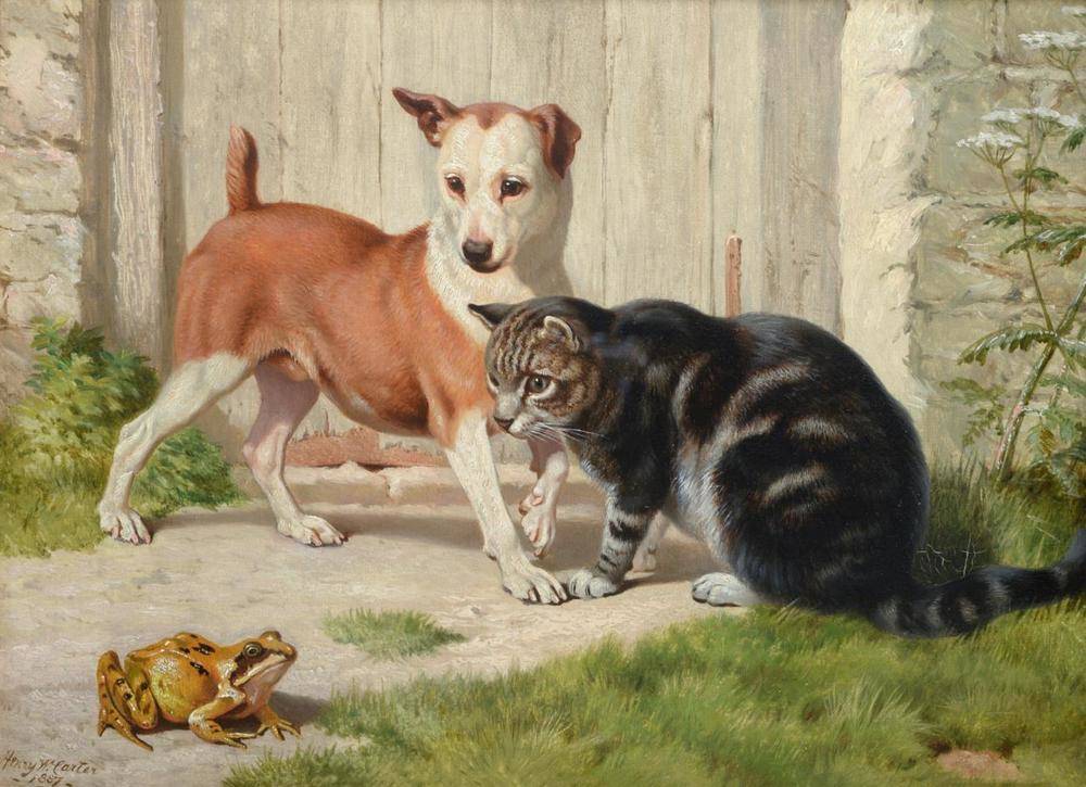 Lot 715 - Henry William Carter (fl.1867-1893)  "An Innocent Abroad" Signed and dated 1887, oil on canvas,...