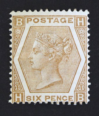 Lot 714 - Great Britain. 1872 to 1873 6d H-B Plate 11. Centred to bottom. Fresh mint