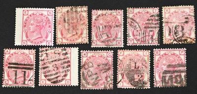 Lot 719 - Great Britain. 1873 to 1880 3d Rose, Wmk spray. L-K Plate !!, N-B Plate 12, T-G Plate 14, M-K Plate