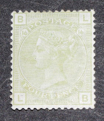 Lot 720 - Great Britain. 1873 to 1880 4d Sage-green Plate 16. Fresh mint