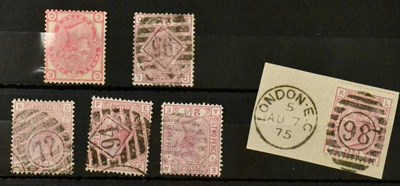 Lot 733 - Great Britain. 1875 2 1/2d Rosy mauve. Watermark Anchor, L-D, Plate 1. S.G.Spec.J1; L-K, Plate...