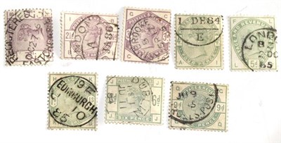 Lot 753 - Great Britain. 1883 to 1884 2d, 2 1/2d, 3d, 4d, 5d, 6d, 9d and 1s Lilacs and greens, used