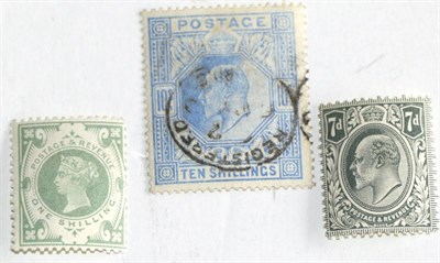 Lot 769 - Great Britain. 1887 to 1902 Jubilee 1s ";chalky green"; mint (either a pale 1887 1s green or a July