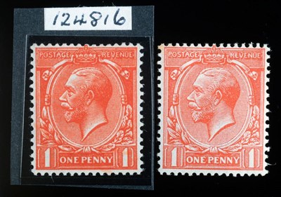 Lot 785 - Great Britain. 1912 to 1922 1d Orange-vermilion and 1d deep orange-vermilion. RPSL Cert 1983....