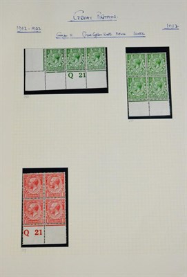 Lot 790 - Great Britain. 1912 to 1924 fresh mint blocks or strips (many control) 1/2d, 1d, 1 1/2d, 2d, 3d(2)