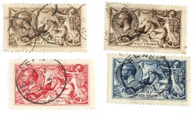 Lot 794 - Great Britain. 1913 Seahorses. 2s6d (both shades), 5s and 10s Waterlow. Used, minor faults