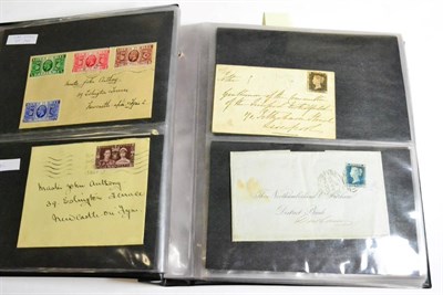 Lot 820 - Great Britain A black cover album housing an assortment of Queen Victoria covers and entires...