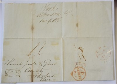 Lot 838 - Great Britain. A group of fifteen stampless entires 1828 to 1841. Includes a January 1836 entire to