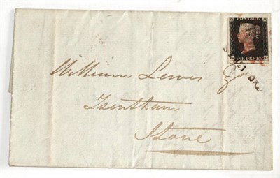 Lot 847 - Great Britain. November 1840 entire to Trentham - mis-sent to Manchester, bearing 1d black N-D,...