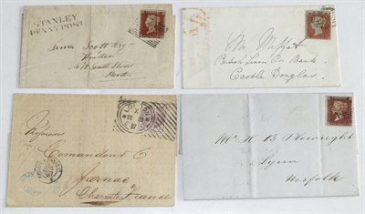 Lot 859 - Great Britain. 1845 Outer letter sheet to Perth bearing 1841 1d red-brown L-H, and showing a...