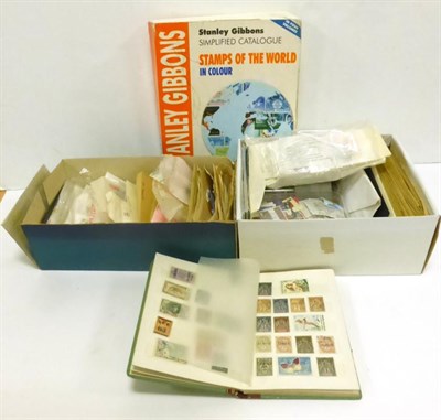 Lot 53 - Four Shoe Boxes and Another Box housing all world in envelopes. Also albums, stockbook, old...