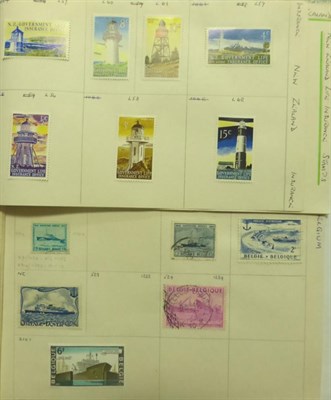 Lot 66 - A Large Box housing worldwide in binder and on loose album pages. Irish FDC's. Two Linder albums of