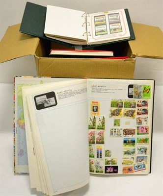 Lot 67 - Ten Empty Boxed Cover Albums. Two plastic containers housing miscellaneous all world (many in...