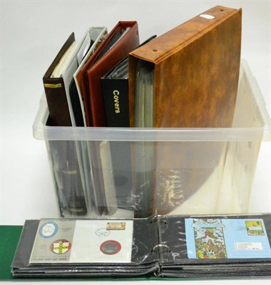 Lot 96 - Two Plastic Containers housing all world in album. Great Britain serviced PHQ cards from the...