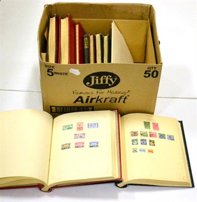 Lot 100 - A Box housing Great Britain and rest of the world in nine albums, stockbook, on album pages and...