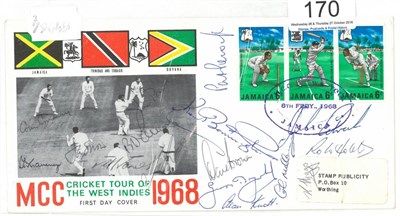 Lot 170 - Cricket. 1968 MCC Tour of The West Indies signed Jamaican FDC by the team. Includes Colin...