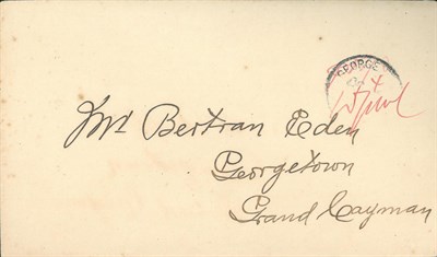 Lot 245 - Cayman Islands. October 1908 Manuscript Provisional. local cover with part George CDS and...