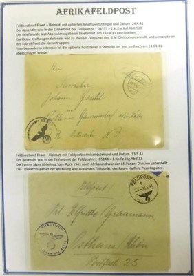 Lot 329 - Germany. 1941 North African Campaign. A group of sixteen covers, cards etc, including Registration.