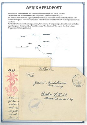 Lot 335 - Germany. 1943 North African Campaign, cover with contents to Berlin. The enclosed letter...