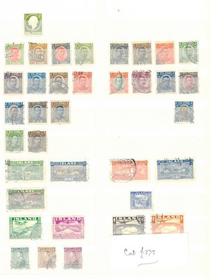 Lot 353 - Iceland. A collectors duplicates on two loose stock pages. Noted 1934 1k Air used