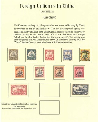 Lot 381 - Kiaochow. A mint and used collection on loose album pages. Note 1905 1m and 3m mint, 1905 $1/2...