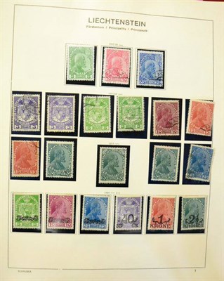 Lot 384 - Liechtenstein. A 1912 to 1995 mint and used collection in a Schaubek album. Noted 1920...