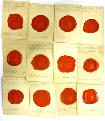 Lot 450 - Great Britain. Twelve wax seals belonging to the various High Sheriffs of York 1809, 1812,...