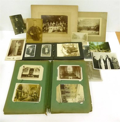 Lot 505 - A Distressed Postcard Album, part filled. Includes social history, real photographic, etc; with...