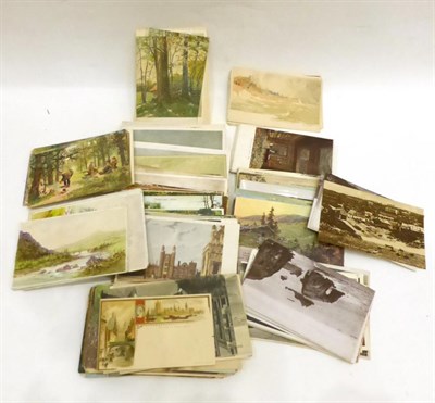 Lot 535 - An Assortment of Unused Postcards all contained in a carrier bag. Including oilettes, views,...