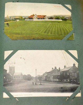 Lot 537 - A Red Postcard Album housing an vintage topographical. A number relating to the Northallerton...