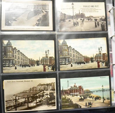 Lot 554 - Blackpool. A large claret album housing a comprehensive and  mostly vintage collection of cards...