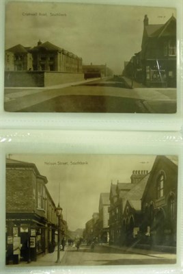 Lot 581 - Middlesbrough - South Bank. A small pocket size album housing  twenty one different postcards....