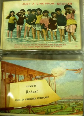 Lot 584 - Redcar. An album devoted to twenty 'pull out's'. Majority 1930's to 1950's. Both unused and...