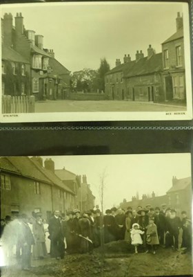 Lot 590 - Stainton. Sixteen different, vintage cards in binder. Includes church (exterior and interior),...