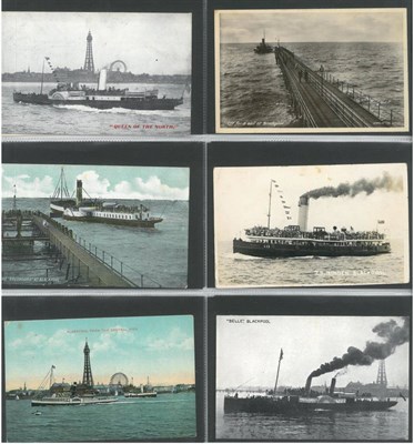 Lot 610 - Steamers and Paddle Steamers. A collection of nineteen relating to Blackpool. Real...