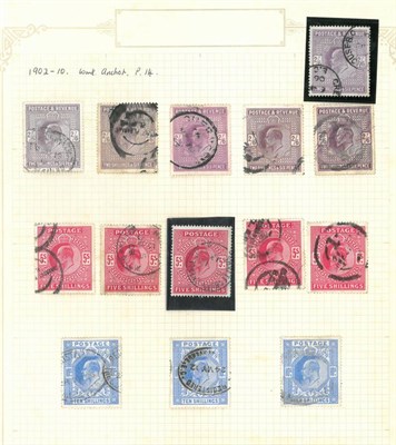 Lot 688 - Great Britain. King Edward VII used high values to 10s, Various shades, all used on an album...