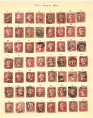 Lot 722 - Great Britain. A Plate set of 1858 to 1879 1d reds used. Less Plate 77 and 225 on loose album...