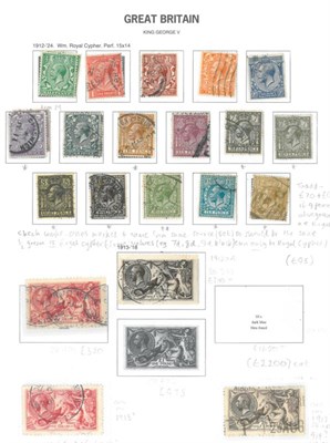 Lot 731 - Great Britain. A 1912 to 1951 mint and used collection in Davo printed album pages. Includes...