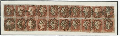 Lot 851 - Great Britain. 1841 1d Red-brown CA/DJ, Plate 91. Originally on one large envelope/packet. Made...