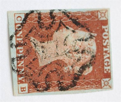 Lot 852 - Great Britain. 1841 1d Red-brown C-B, Plate 13. Four margins, used with a black Maltese cross