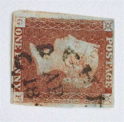 Lot 863 - Great Britain. 1841 1d Red G-G. Four margins, used with a part Dorchester CDS. S.G.Spec.Bi.va