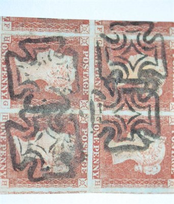 Lot 864 - Great Britain. 1841 1d Red block of four GG/HH, Plate 34. Four margins with enormous margins to...