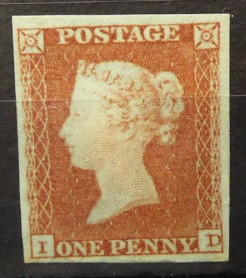 Lot 868 - Great Britain. 1841 1d Red-brown I-D, Plate 107. Four margins, Mint - part gum. S.G.Spec.32