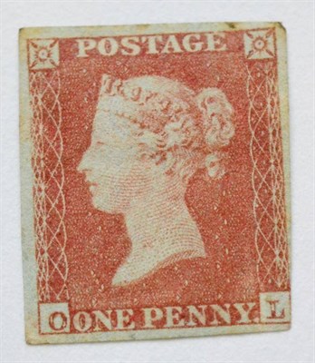 Lot 879 - Great Britain. 1841 1d Red O-L. Four margins (frame just touched lower right corner), mint