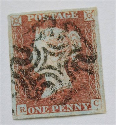 Lot 885 - Great Britain. 1841 1d Red-brown R-C, Plate 23. Four margins, used with a black Limerick...