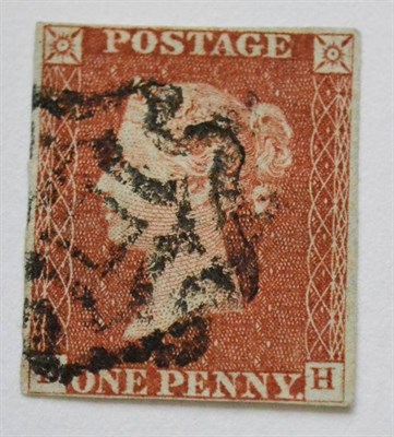 Lot 896 - Great Britain. 1841 1d Red-brown ?-H, Plate 31. Four margins (just), used with a black Norwich...