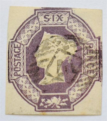 Lot 912 - Great Britain. 1847 to 1854 6d embossed. Four square margins. Good used