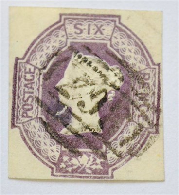 Lot 914 - Great Britain. 1847 to 1854 6d Embossed. Cut square, with clear margins. Good used