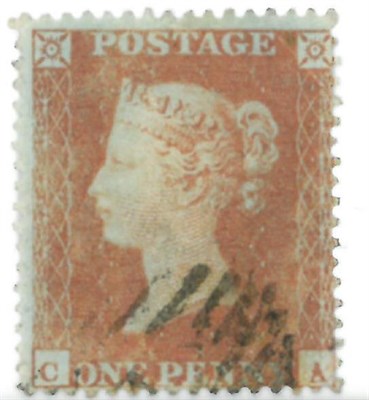 Lot 918 - Great Britain. 1850 1d Red C-A, Plate 93, Archer perf, centred to bottom, good used