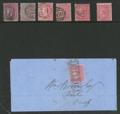 Lot 925 - Great Britain. 1855 to 1857 4d with no corner letters, used. July 1855, vertical crease and...